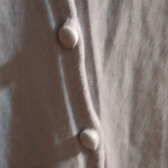 Talbots vintage lilac 70% silk 30% cotton ruffled Cardigan - Picture 3 of 5